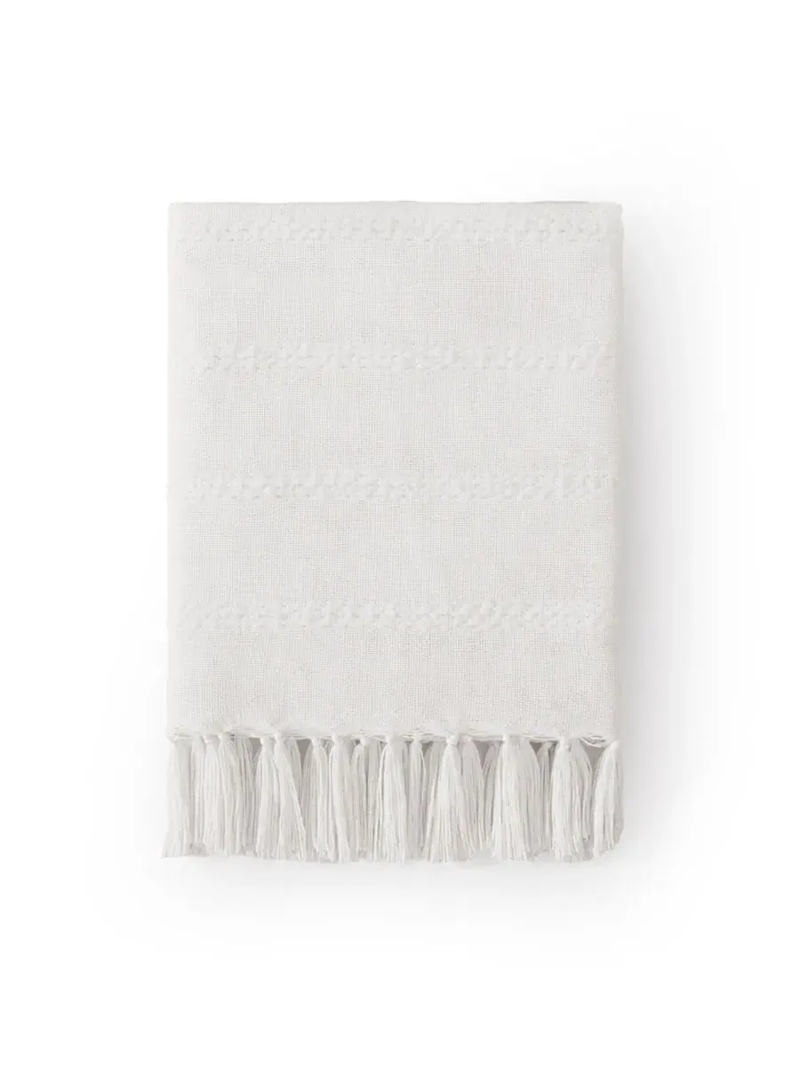 Плед с классической горизонтальной полосой, 127 x 152 см, Reef Coastal Throw Salt Life — изображение 3 из 3, белый