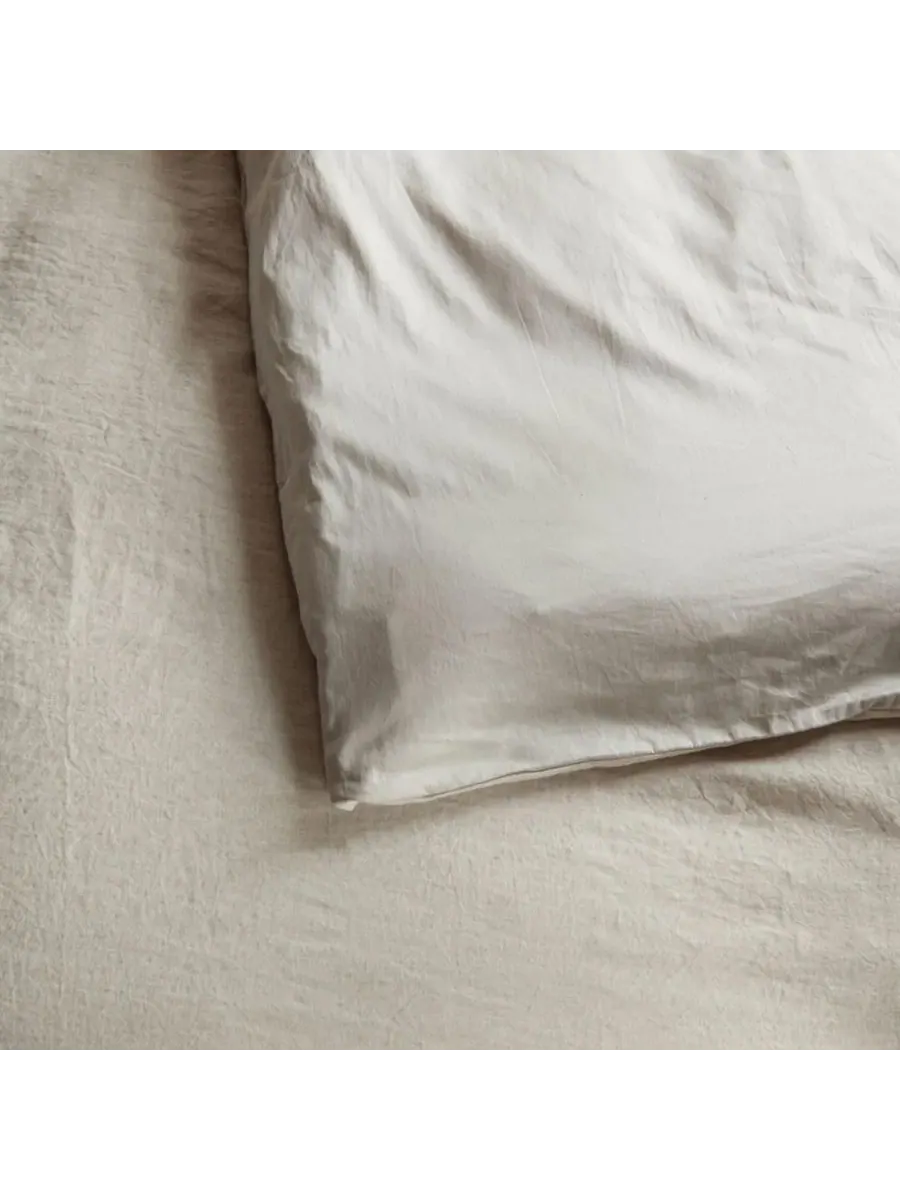 Комплект пододеяльника и наволочек из французского льна и хлопка Twin/Twin XL Bokser Home — изображение 2 из 4, пудра