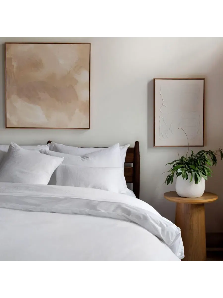 Комплект пододеяльника с наволочками French Linen and Cotton Duvet and Sham Set Bokser Home — изображение 4 из 7, белый