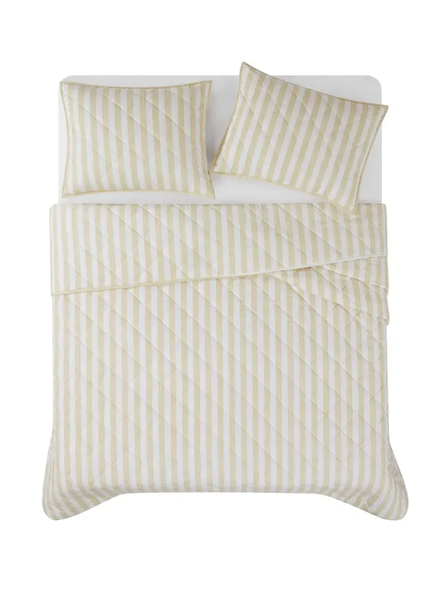 Комплект стеганого покрывала Levi Stripe 2-предметный, Twin/Twin XL Brooklyn Loom — изображение 4 из 6, белый слоновая кость