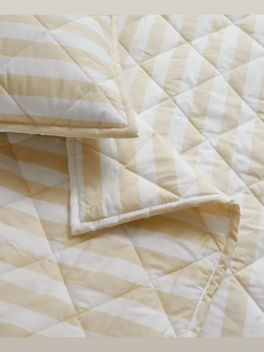 Комплект стеганого покрывала Levi Stripe 2-предметный, Twin/Twin XL Brooklyn Loom — изображение 6 из 6, белый слоновая кость
