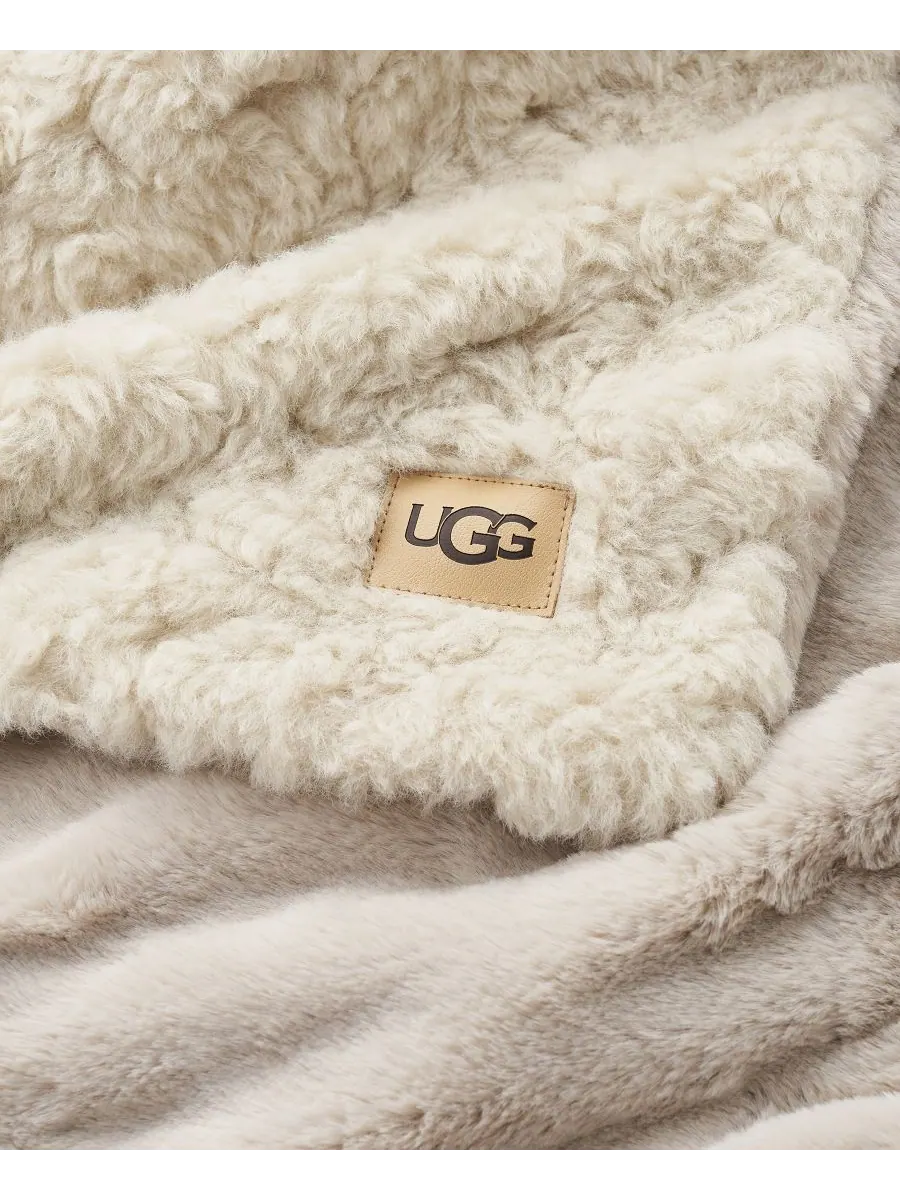Плед Orly из смешанного искусственного меха, 50 x 70 дюймов UGG — изображение 2 из 5, белый