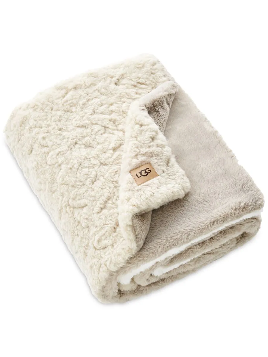 Плед Orly из смешанного искусственного меха, 50 x 70 дюймов UGG — изображение 3 из 5, белый