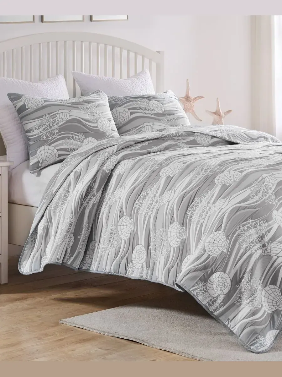 Dover Двусторонний Мателассе, 3 шт. Комплект покрывал, King Greenland Home Fashions