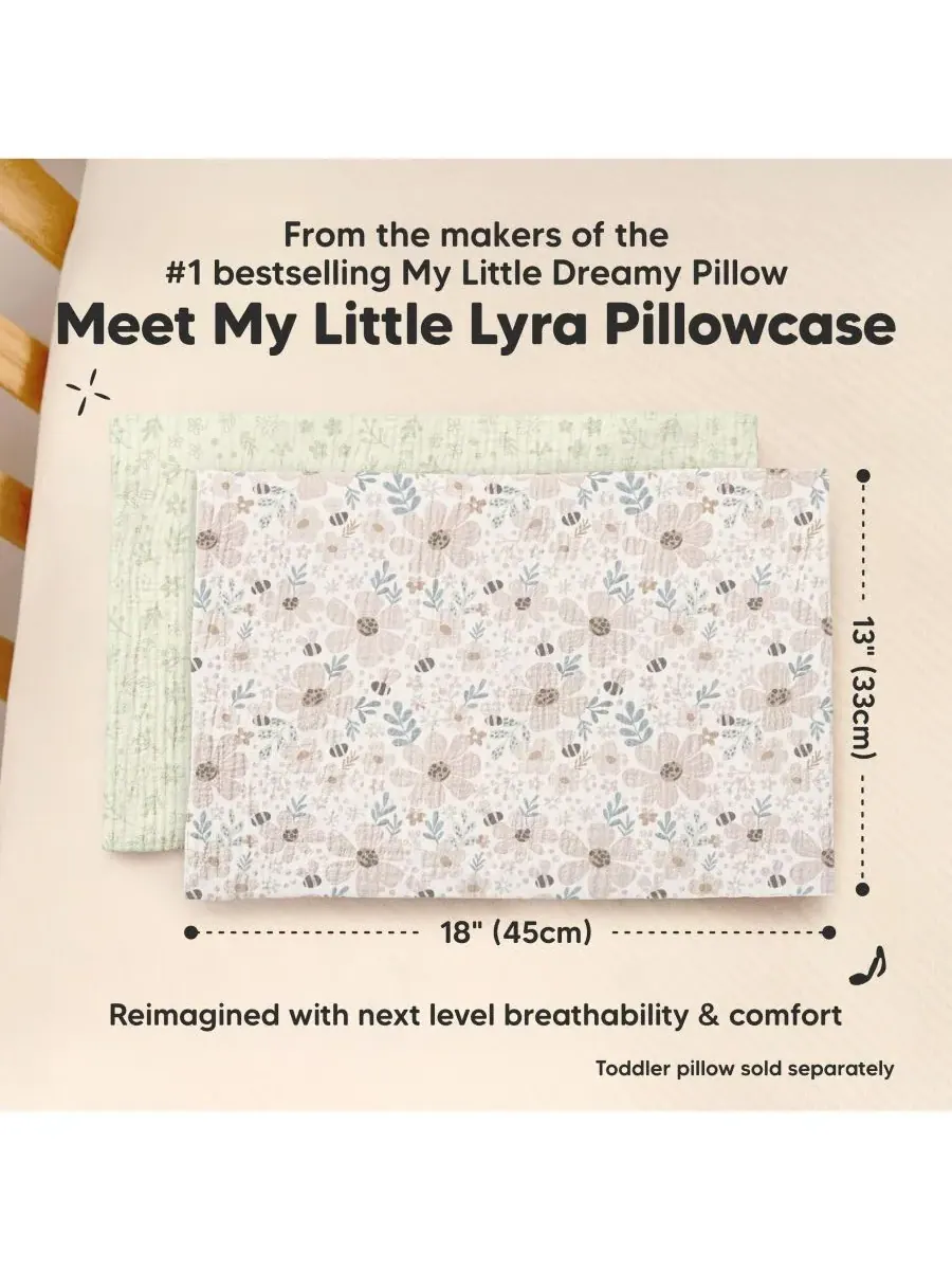 Комплект из 2 наволочек Lyra Muslin для детских подушек, размер 13x18 см, из органического — изображение 2 из 9