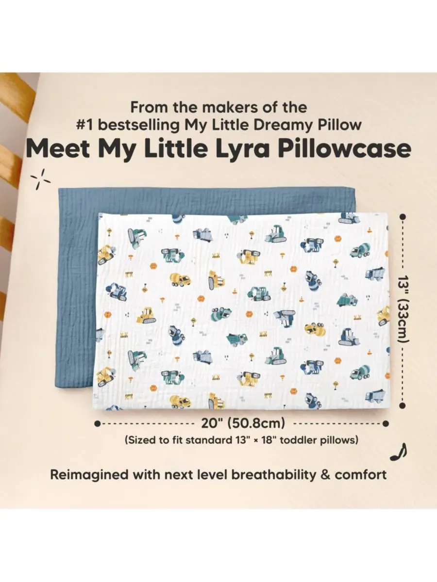 Комплект из 2 наволочек Lyra Muslin для детских подушек, размер 13x18 см, из органического — изображение 2 из 9
