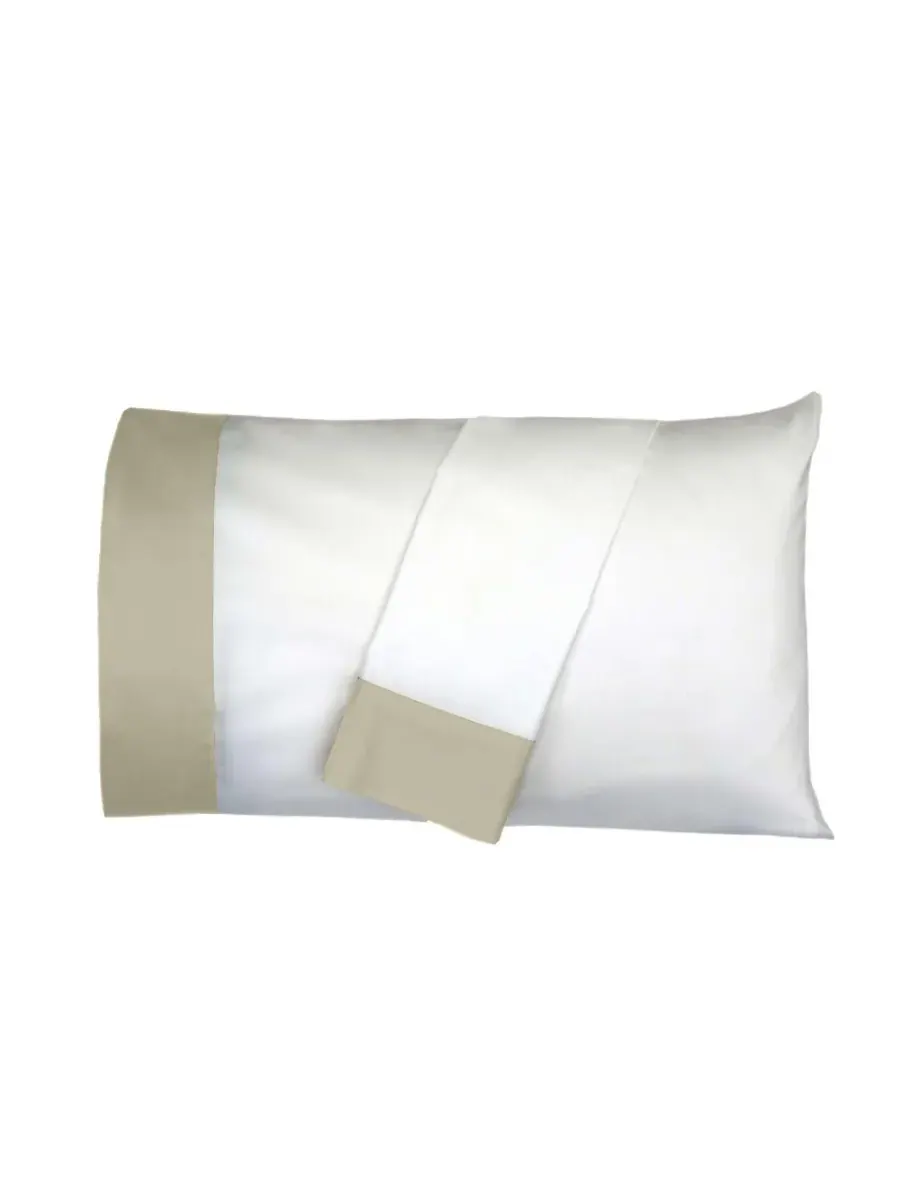 Комплект из двух наволочек из длинноволокнистого хлопка Egyptian Linens, льняной — изображение 1 из 4