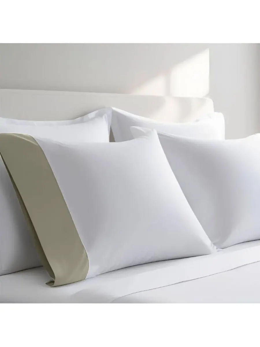 Комплект из двух наволочек из длинноволокнистого хлопка Egyptian Linens, льняной — изображение 2 из 4