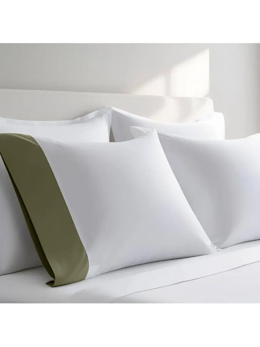 Комплект из двух наволочек из длинноволокнистого хлопка Egyptian Linens, шалфейный — изображение 2 из 3