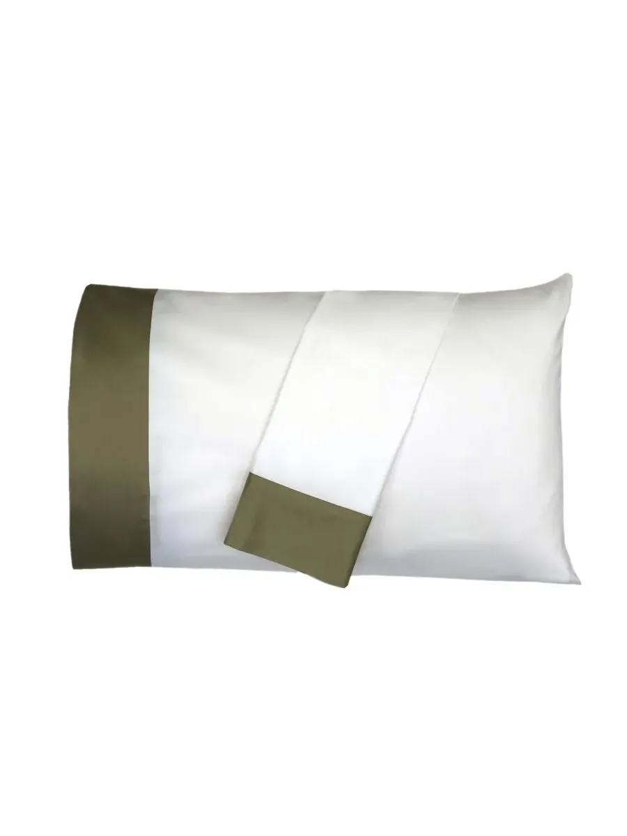 Комплект из двух наволочек из длинноволокнистого хлопка Egyptian Linens, шалфейный — изображение 3 из 3