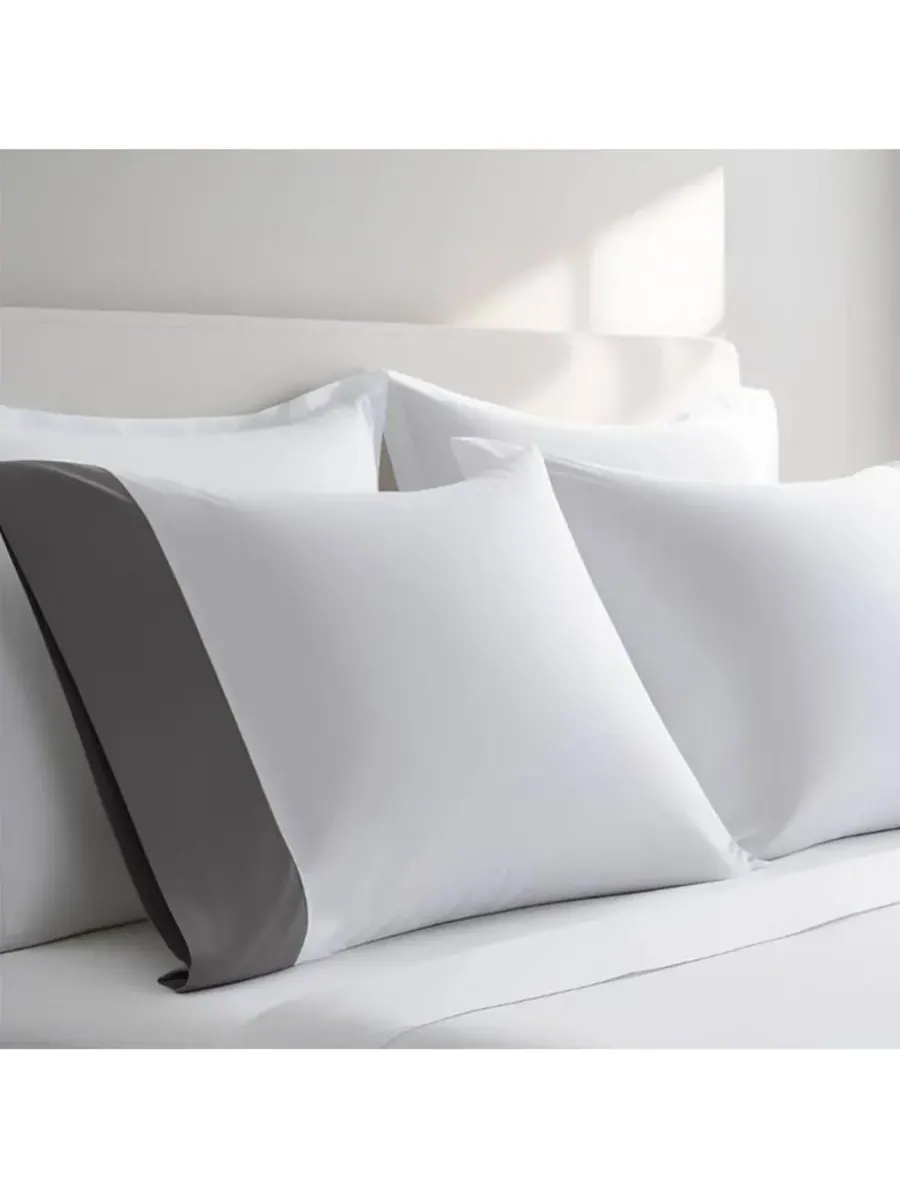 Комплект из двух наволочек из длинноволокнистого хлопка Egyptian Linens — изображение 2 из 4, серый