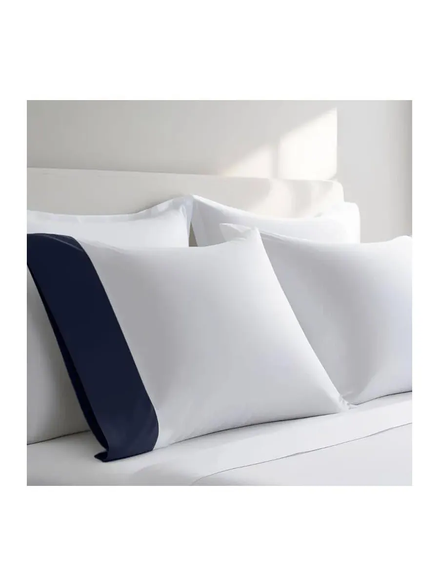 Комплект из двух наволочек из длинноволокнистого хлопка Egyptian Linens — изображение 2 из 4, темно-синий