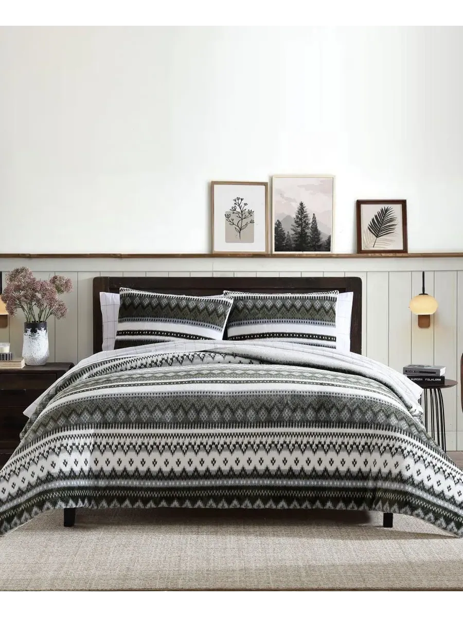Комплект постельного белья Shelton Fair Isle Plush из 3 предметов, размер King Eddie Bauer