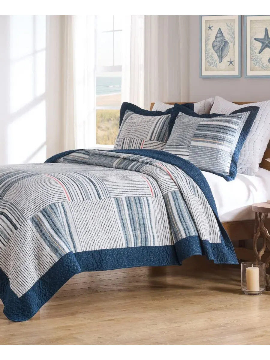 Комплект стеганого покрывала Voyage Reversible, 3 предмета, Full/Queen Greenland Home Fashions — изображение 4 из 6, мульти