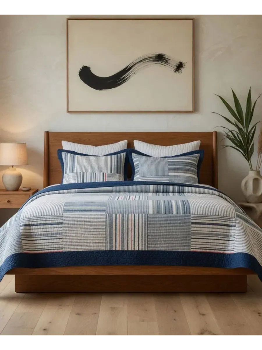Комплект стеганого покрывала Voyage Reversible, 3 предмета, Full/Queen Greenland Home Fashions — изображение 6 из 6, мульти