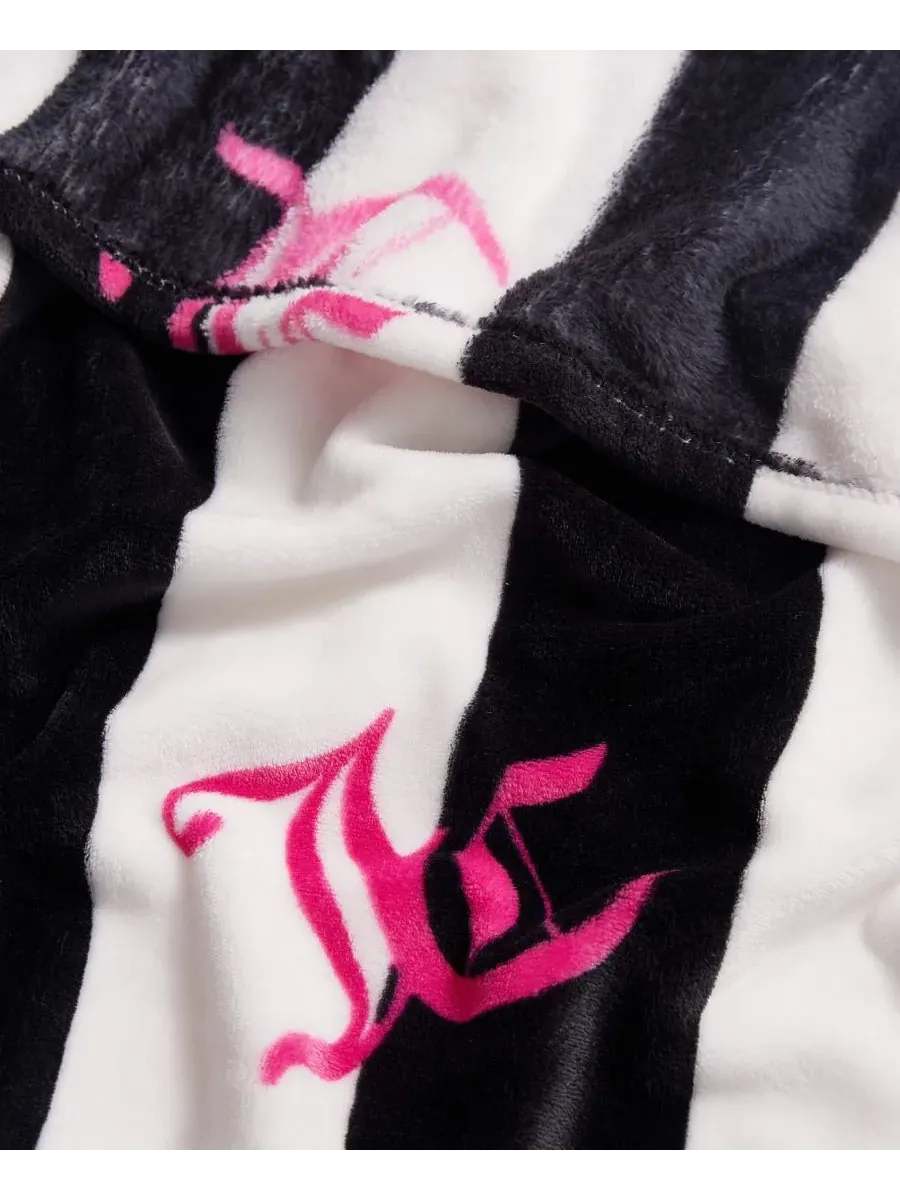 Плед Cabana Plush в полоску, размер Twin/Twin XL Juicy Couture — изображение 4 из 6, черный