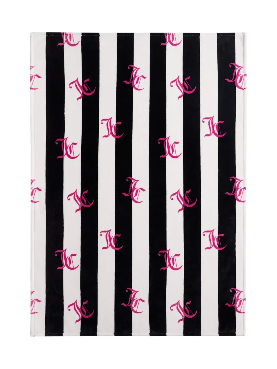 Плед Cabana Plush в полоску, размер Twin/Twin XL Juicy Couture — изображение 6 из 6, черный