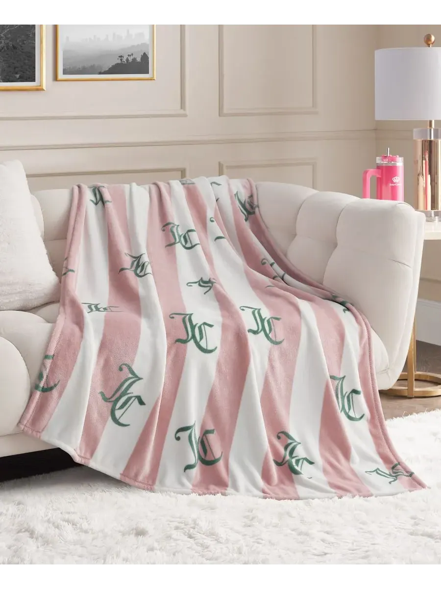 Плед Cabana Plush в полоску, размер Twin/Twin XL Juicy Couture
