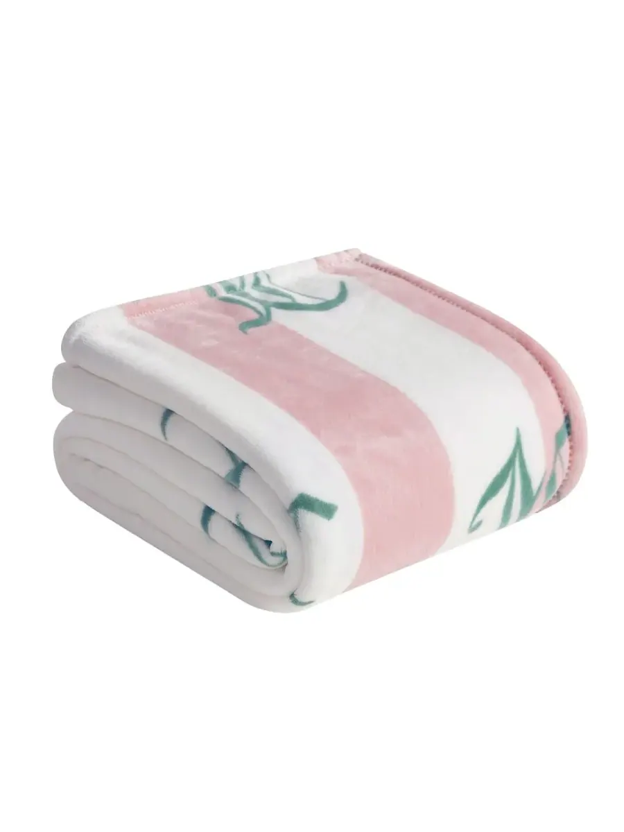 Плед Cabana Plush в полоску, размер Twin/Twin XL Juicy Couture — изображение 5 из 6, розовый