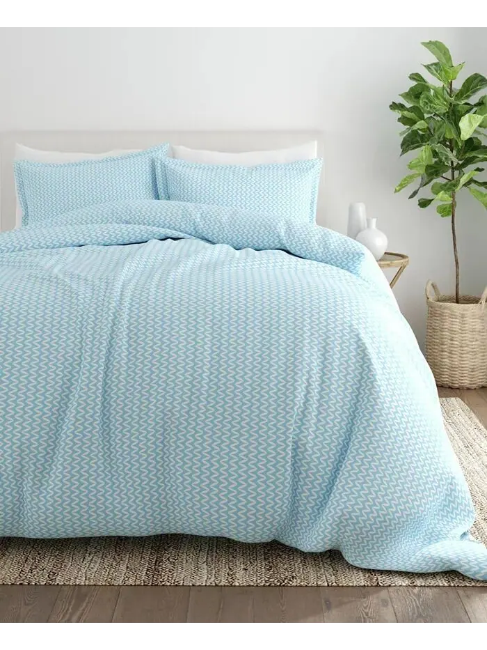 Комплект пододеяльников с рисунком Tranquil Sleep от The Home Collection ienjoy Home — изображение 3 из 6, светлый синий