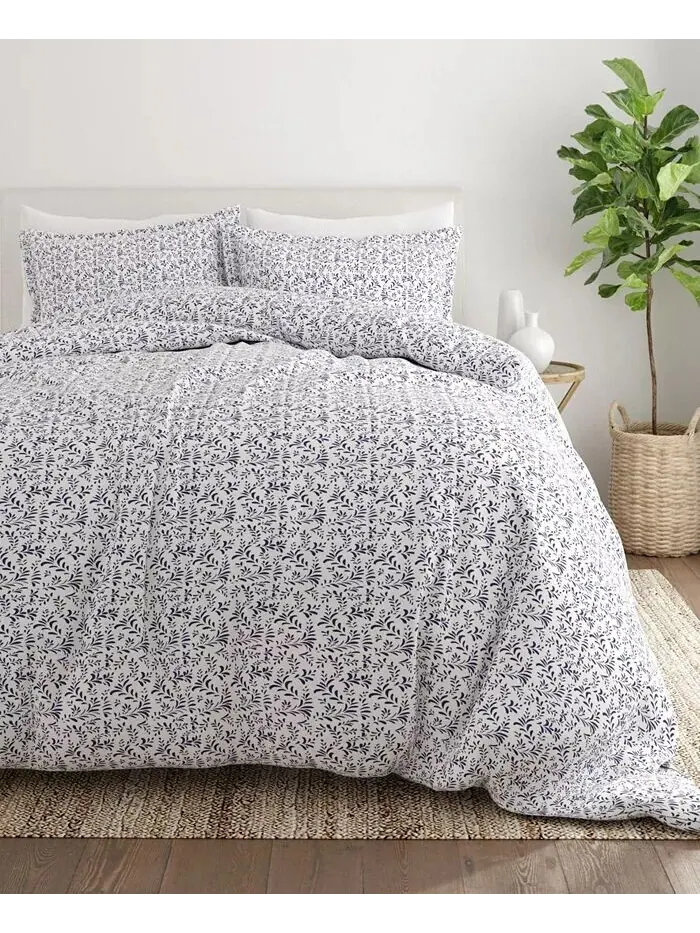 Комплект пододеяльников с рисунком Tranquil Sleep от The Home Collection ienjoy Home — изображение 5 из 6, темно-синий