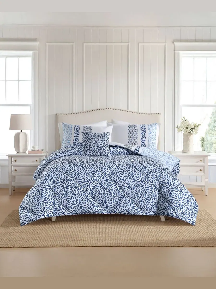 Комплект постельного белья Lenox 4 предмета, Full/Queen — изображение 2 из 10, синий