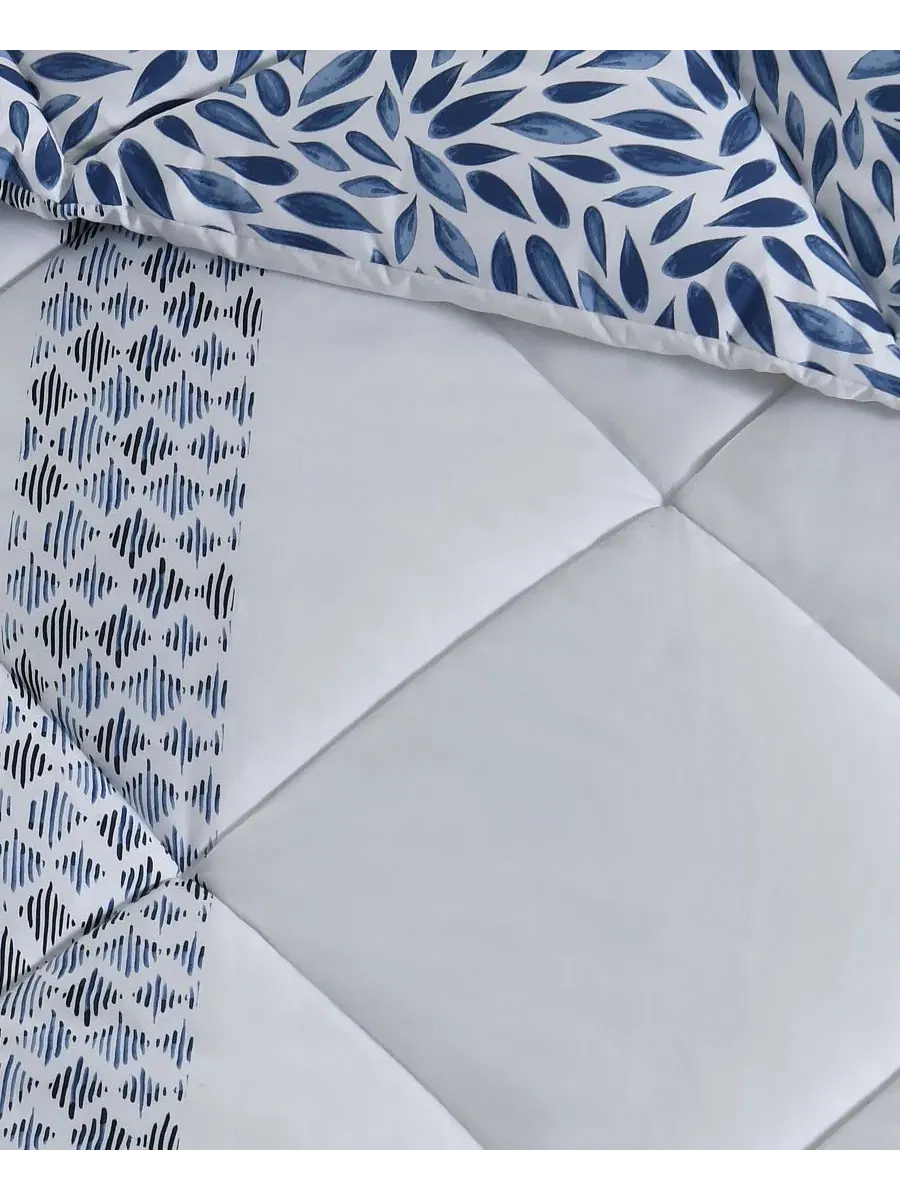 Комплект постельного белья Lenox 4 предмета, Full/Queen — изображение 6 из 10, синий