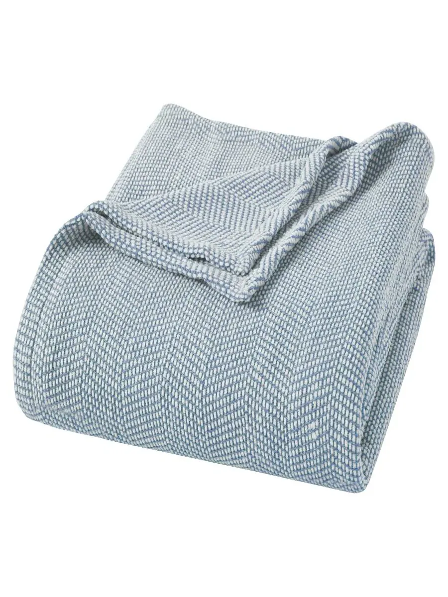 Плед из хлопка Chevron All Season Comfort Blanket Superior — изображение 1 из 8, синий