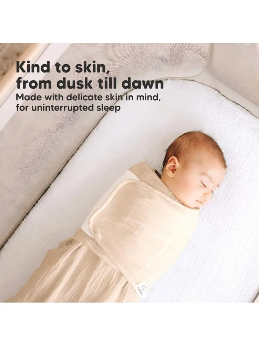 Комплект простыней для колыбели Lyra Muslin из 2 шт. KeaBabies — изображение 3 из 9, белый