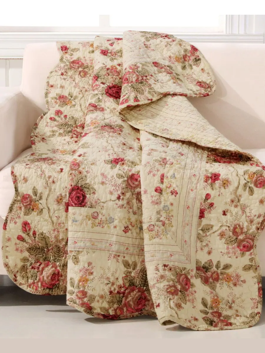 Антикварный плед с розами, 50 x 60 дюймов Greenland Home Fashions