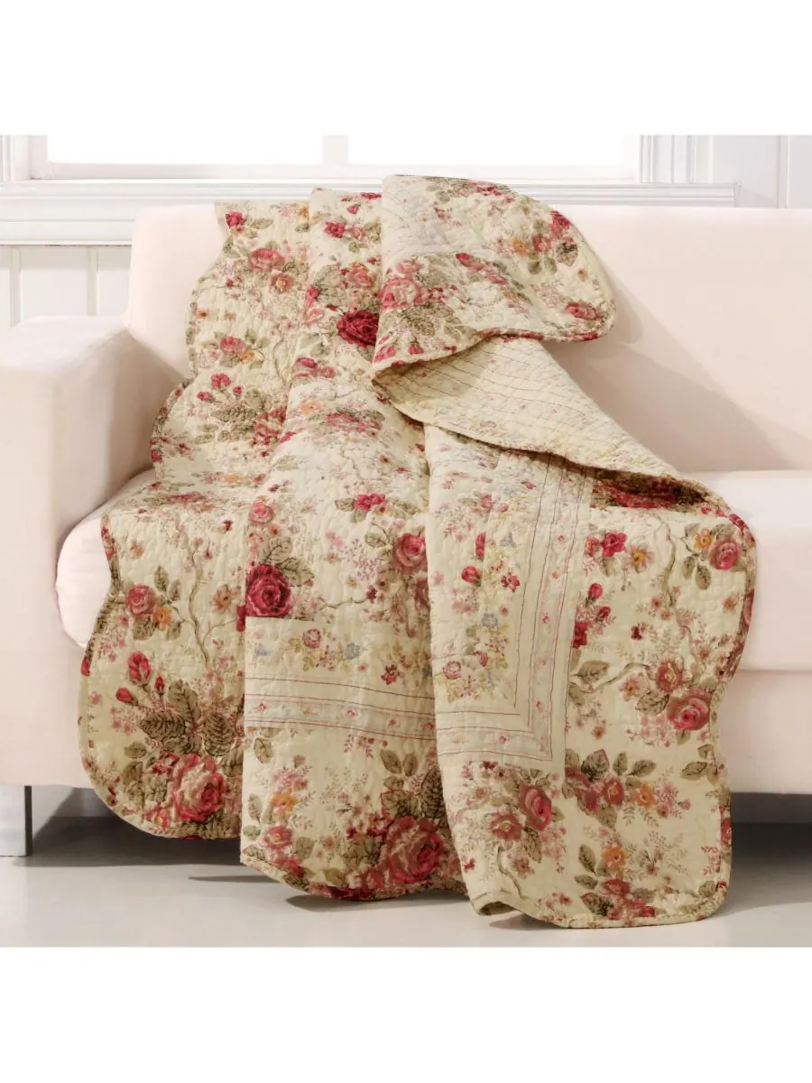 Антикварный плед с розами, 50 x 60 дюймов Greenland Home Fashions — изображение 2 из 6, мульти