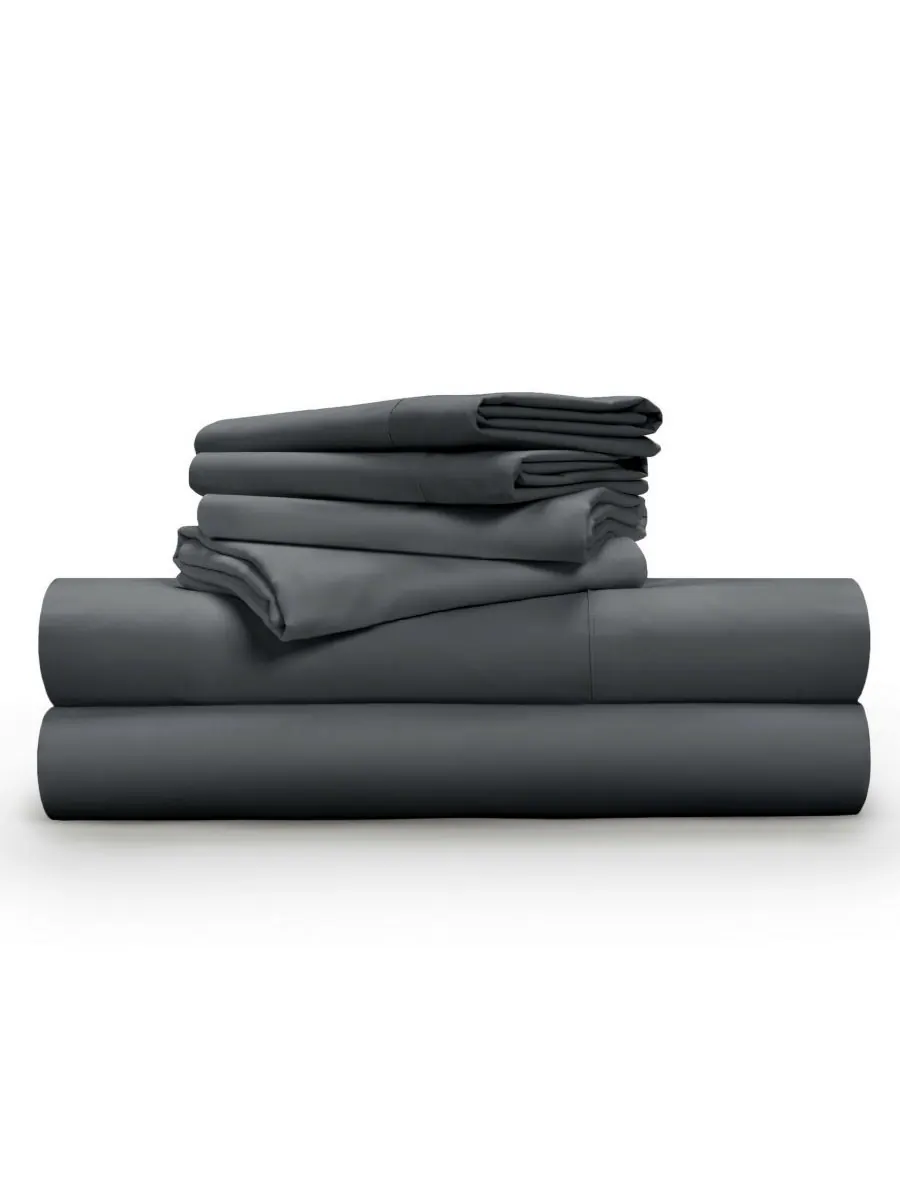 Комплект постельного белья Tencel Soft & Smooth, 6 предметов, размер Queen Pillow Guy — изображение 1 из 4, темно-серый