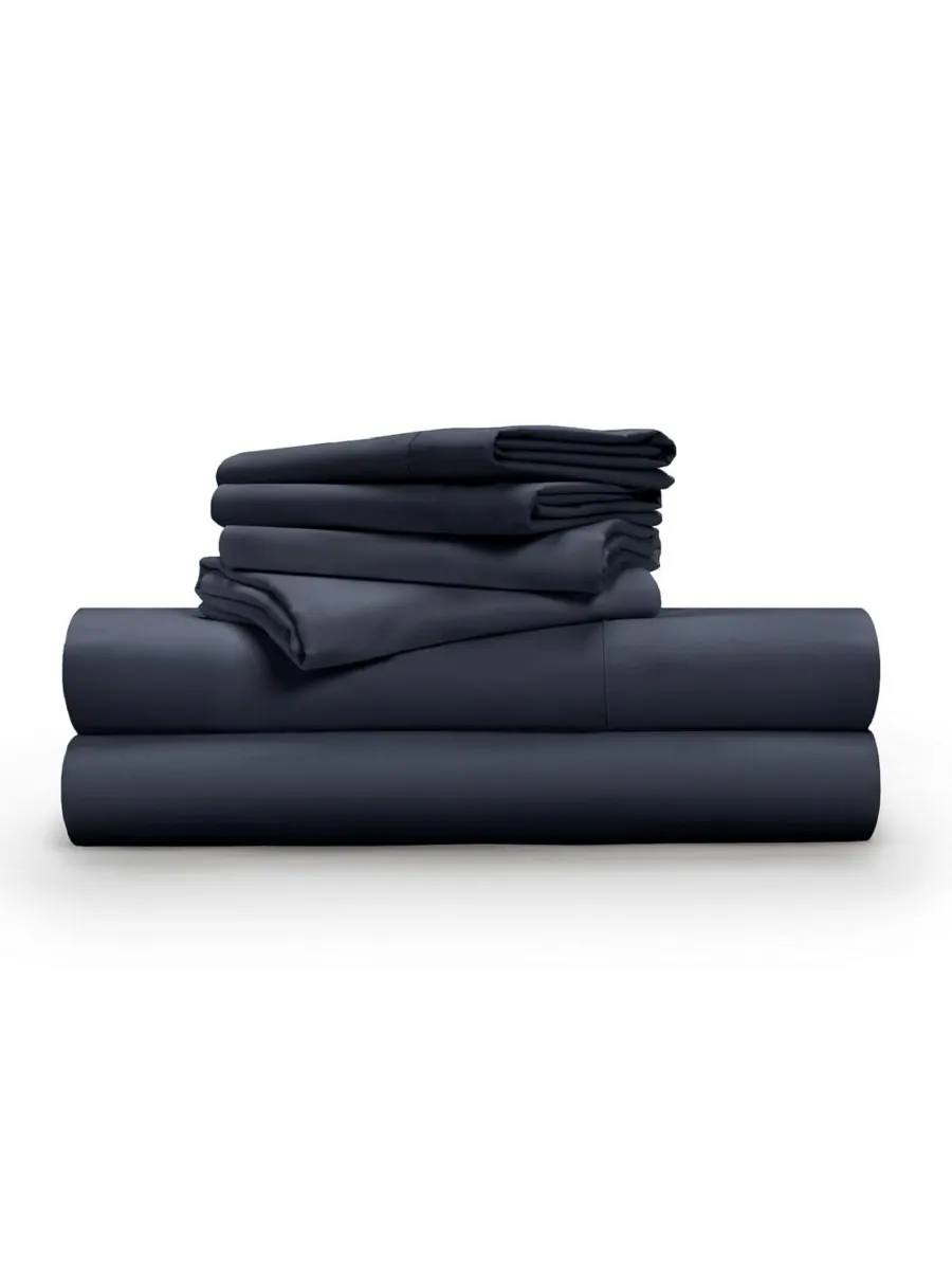 Комплект постельного белья Tencel Soft & Smooth, 6 предметов, размер Queen Pillow Guy — синий