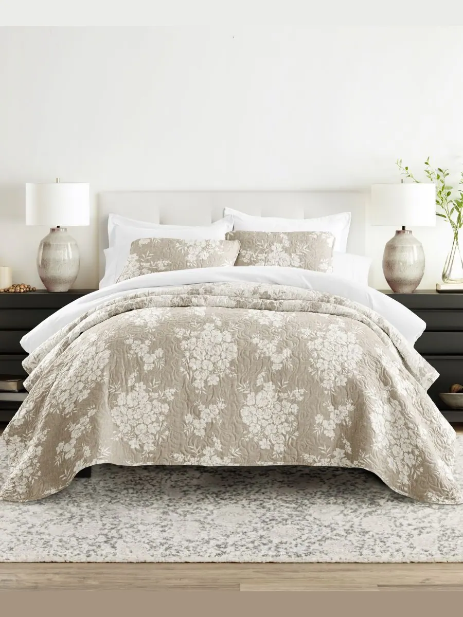 Двусторонний комплект постельного белья Distressed Bouquet из 3 предметов, размер Full/Queen ienjoy — изображение 1 из 10