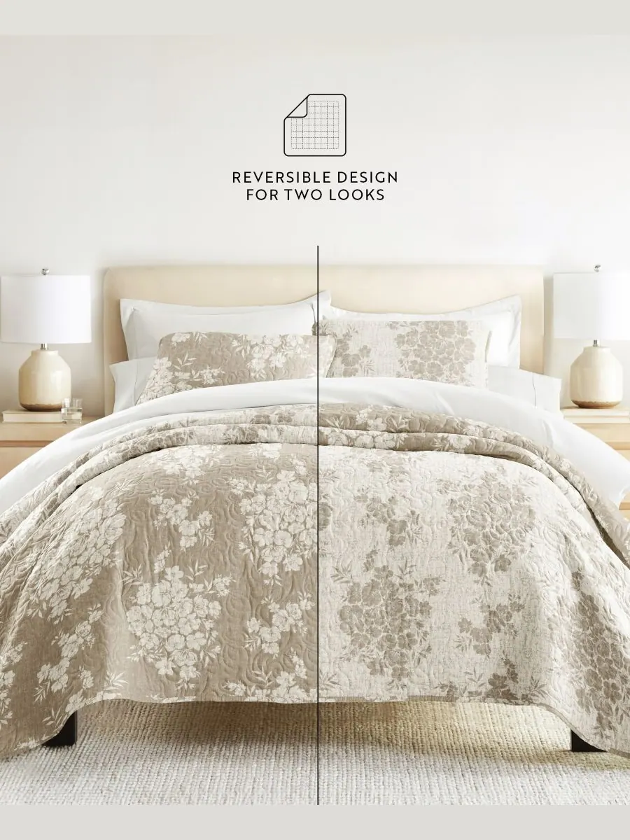 Двусторонний комплект постельного белья Distressed Bouquet из 3 предметов, размер Full/Queen ienjoy — изображение 3 из 10