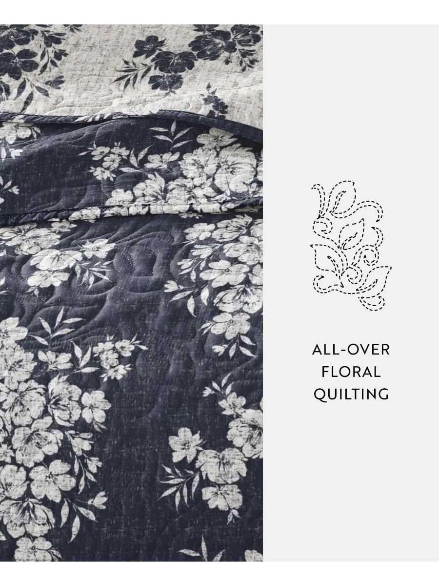 Двусторонний комплект постельного белья Distressed Bouquet из 3 предметов, размер Full/Queen ienjoy — изображение 4 из 10