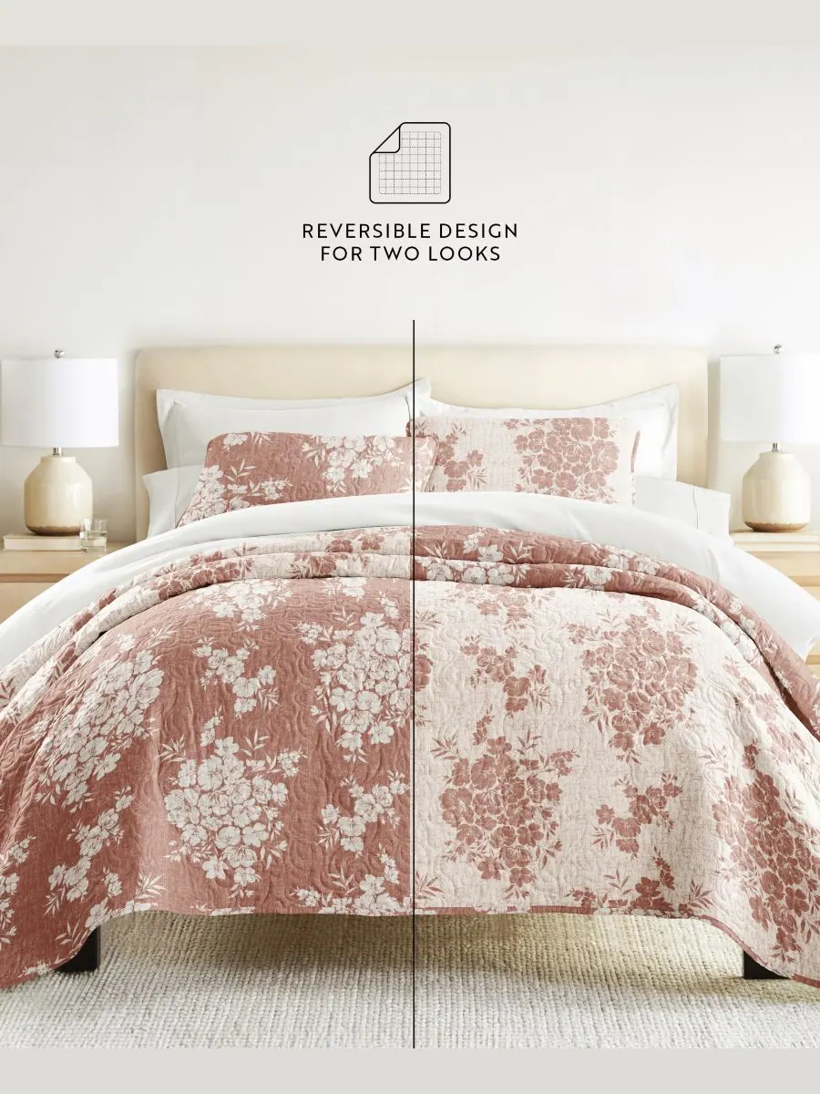 Двусторонний комплект постельного белья Distressed Bouquet из 3 предметов, размер Full/Queen ienjoy — изображение 3 из 10