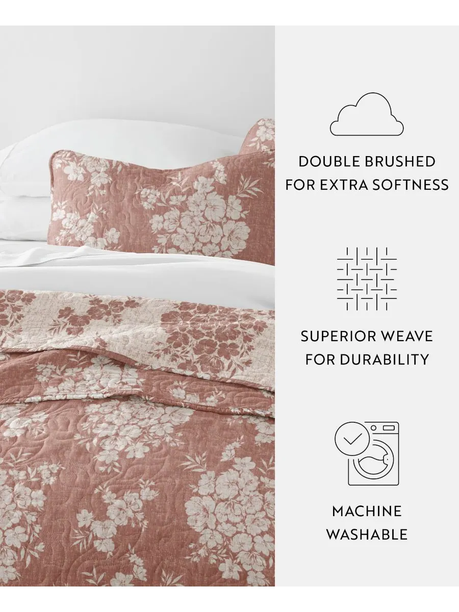 Двусторонний комплект постельного белья Distressed Bouquet из 3 предметов, размер Full/Queen ienjoy — изображение 5 из 10