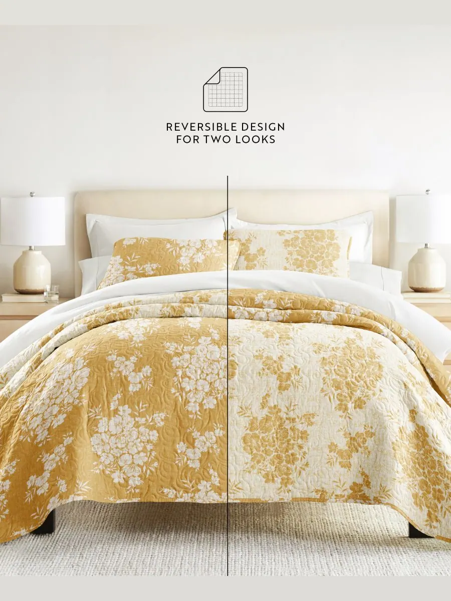 Двусторонний комплект постельного белья Distressed Bouquet из 3 предметов, размер Full/Queen ienjoy — изображение 3 из 10