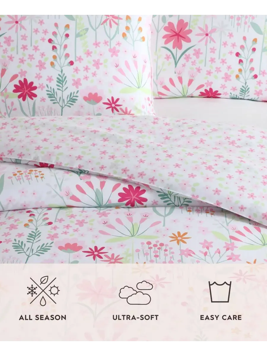 Комплект постельного белья Sunshine Flowers из микрофибры, 4 предмета, размер Full/Queen Laura — изображение 9 из 9