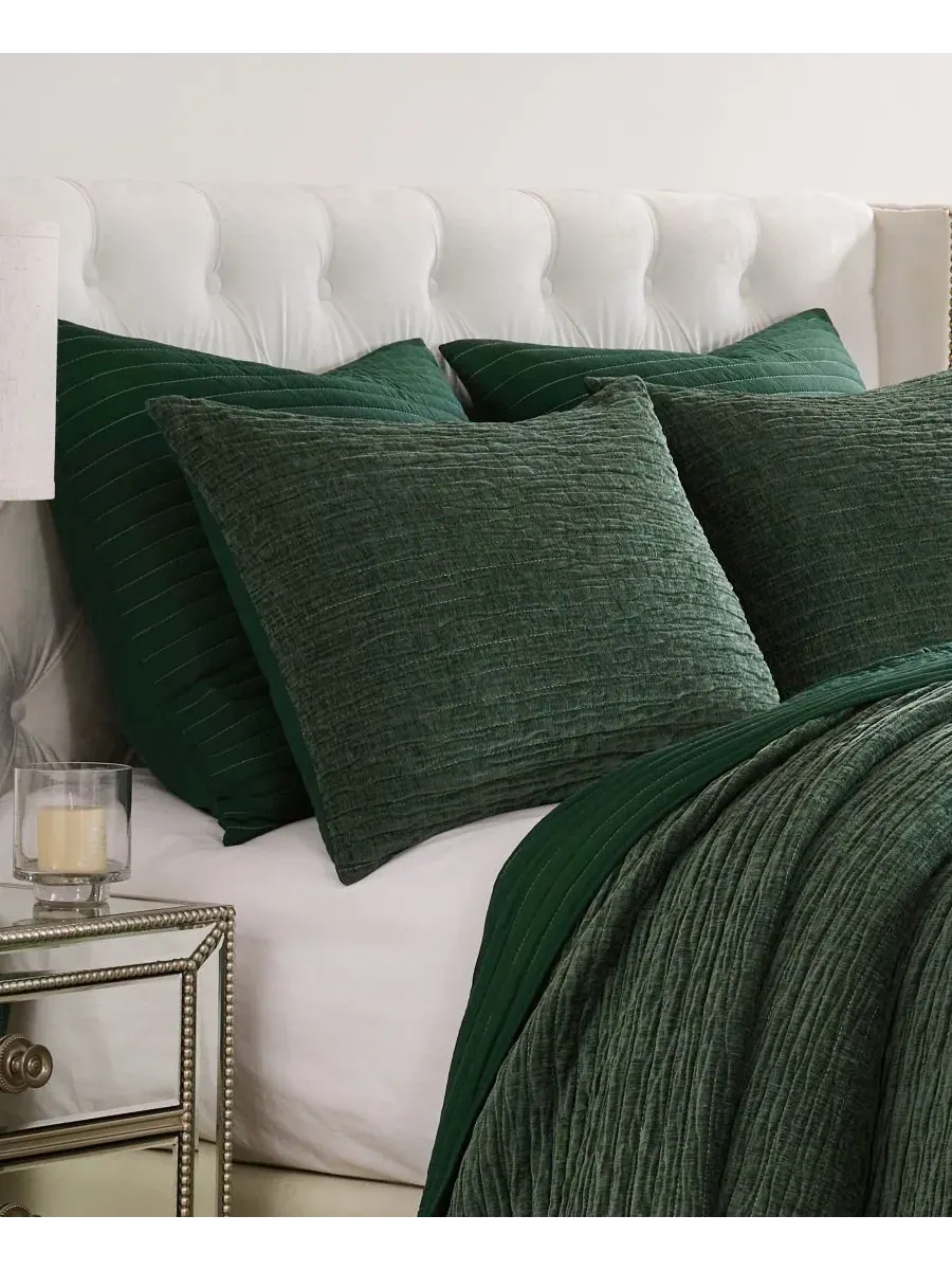 Наволочка Velvet Crush King Greenland Home Fashions — изображение 4 из 4, темный зеленый