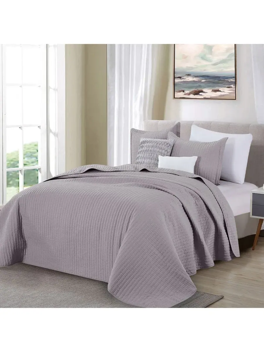Комплект стеганого покрывала Alicia Channel Stitch 3 Piece King, 259x229 см Great Bay Home Fashions — изображение 2 из 2