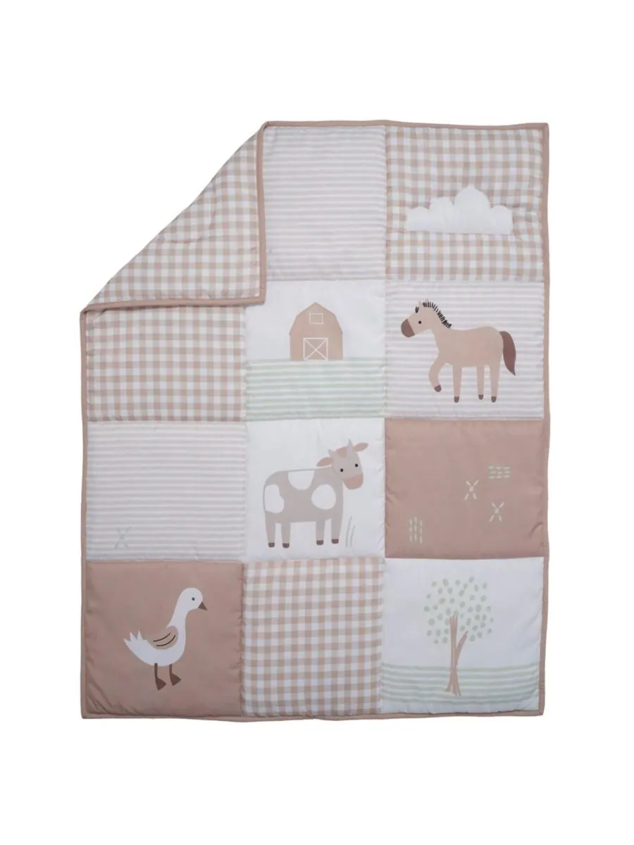 Комплект постельного белья для детской кроватки Baby Farmyard Friends из 3 предметов Bedtime — изображение 2 из 10, бежевый