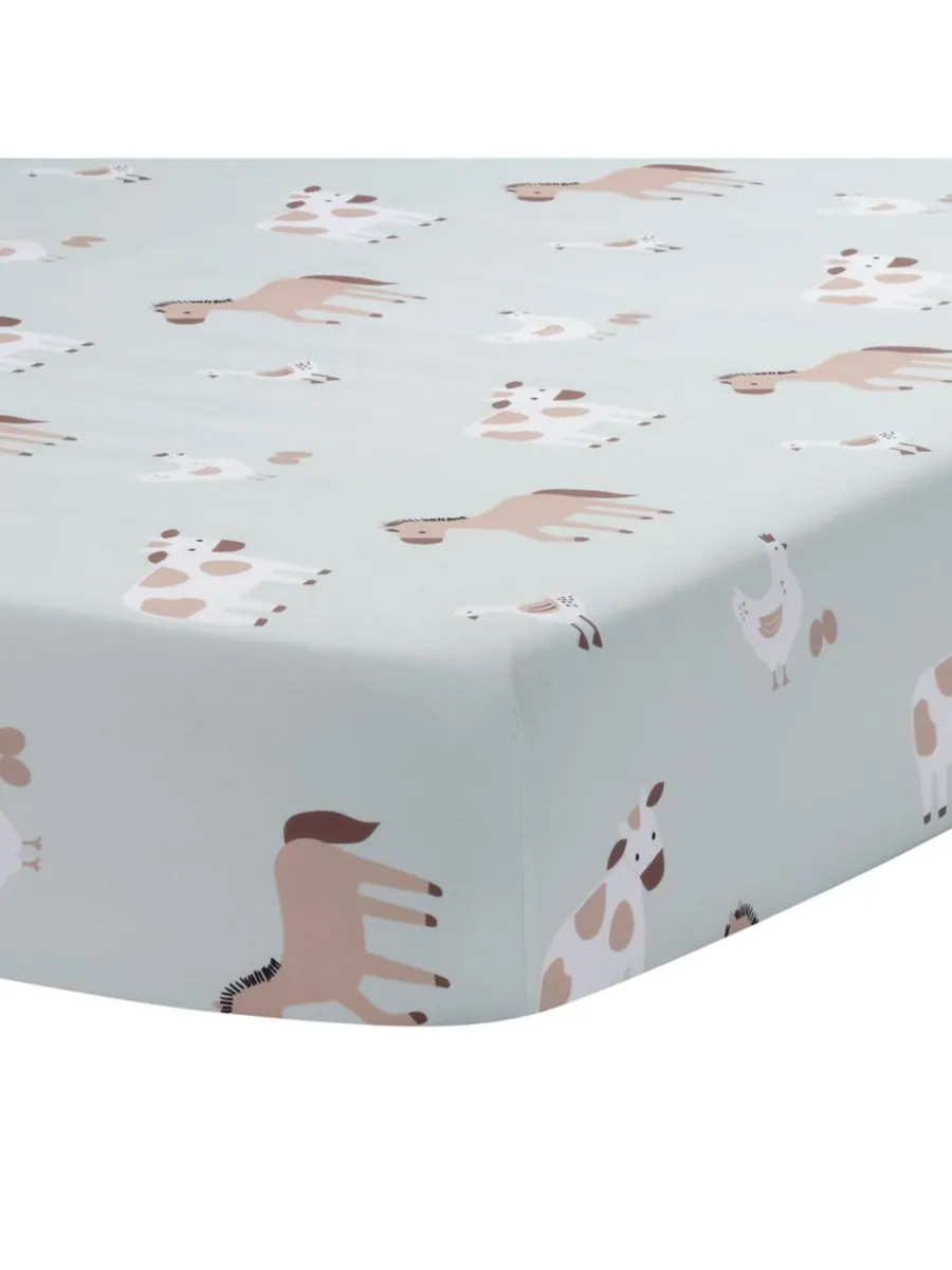 Комплект постельного белья для детской кроватки Baby Farmyard Friends из 3 предметов Bedtime — изображение 5 из 10, бежевый