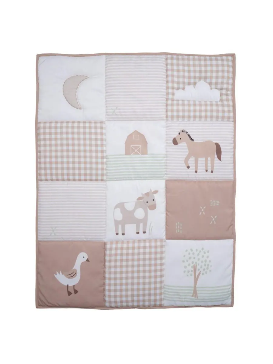 Комплект постельного белья для детской кроватки Baby Farmyard Friends из 3 предметов Bedtime — изображение 10 из 10, бежевый
