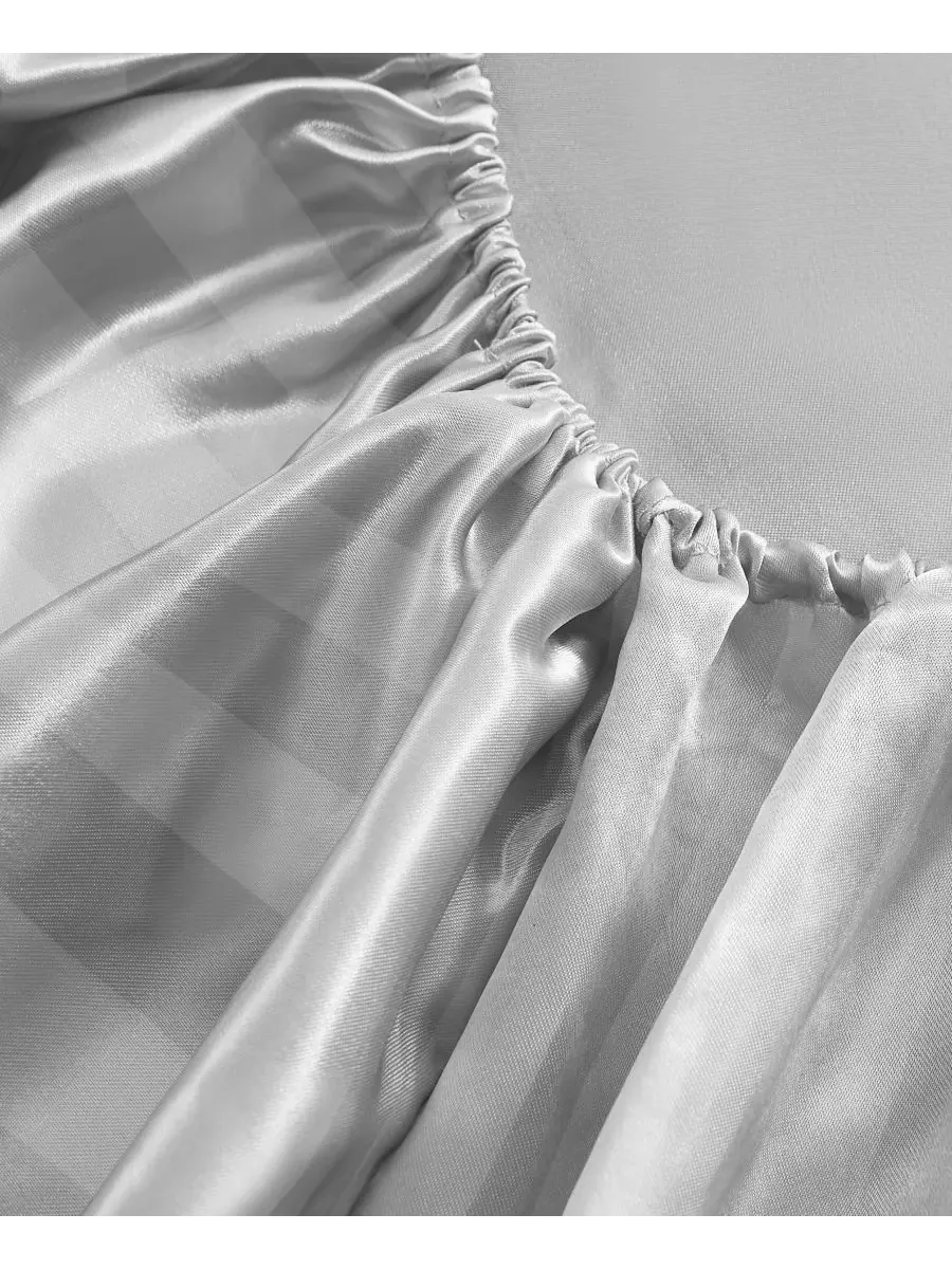 Комплект постельного белья из 3 предметов, сатиновый дамаск, размер Twin Juicy Couture — изображение 5 из 9, серый