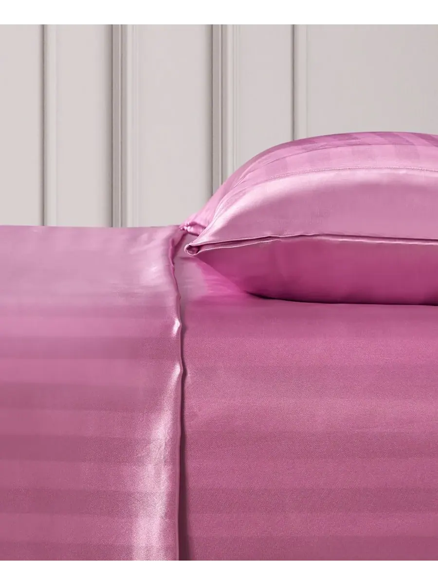 Комплект постельного белья из 3 предметов, сатиновый дамаск, размер Twin Juicy Couture — изображение 3 из 9, розовый