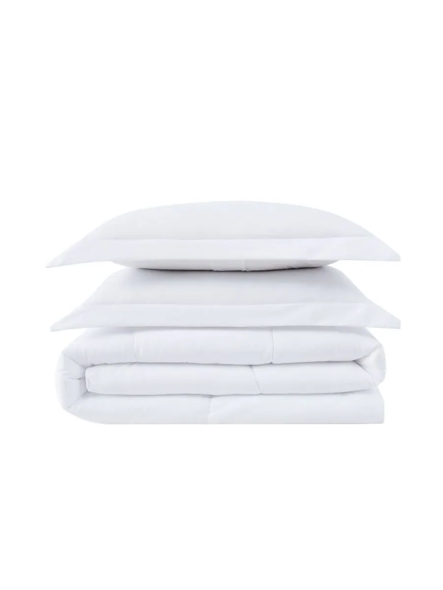 Комплект постельного белья из 2 предметов с антимикробным наполнителем, имитирующим пух, размер — изображение 2 из 3, белый