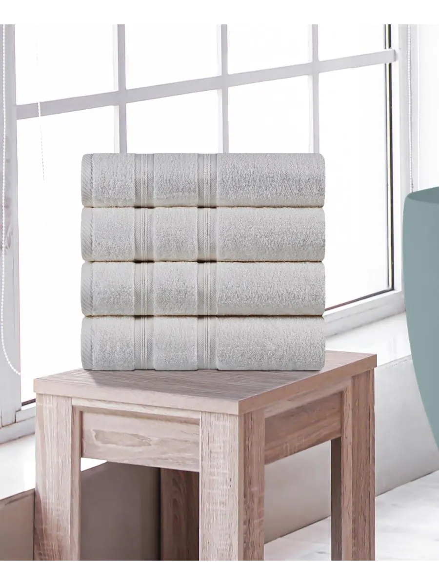 Набор из 4 банных полотенец smart dry zero twist cotton Superior — изображение 8 из 8, белый
