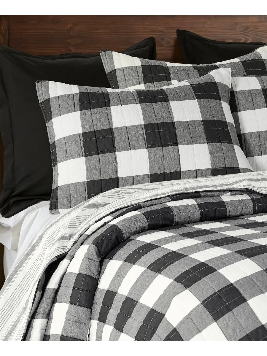Комплект постельного белья camden buffalo check из 3 предметов, размер king. Levtex — изображение 3 из 4, черный